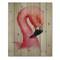 Designart - Portrait of Pink Flamingo IV - Farmhouse Print on Natural Pine Wood
